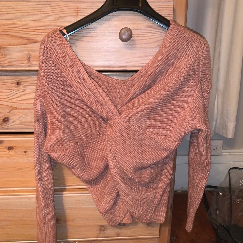 Peach back now sweater